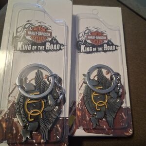 Harley-Davidson King of the Road Keychain with Silver and Gold Accents